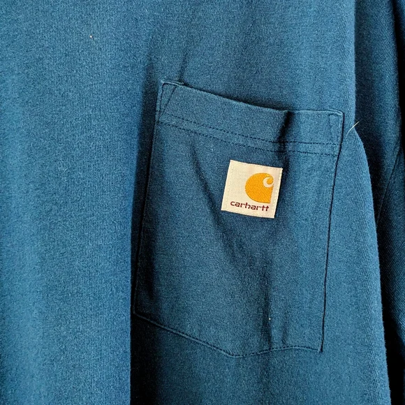 Carhartt Teal 100% Cotton Original‎ Fit Tee Shirt, L - Picture 3 of 6